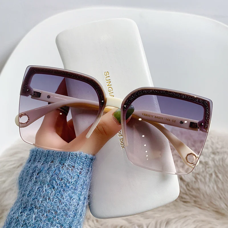 Luxury Lifestyle Men - Oversized Sunglasses Man Woman Fashion Rimless