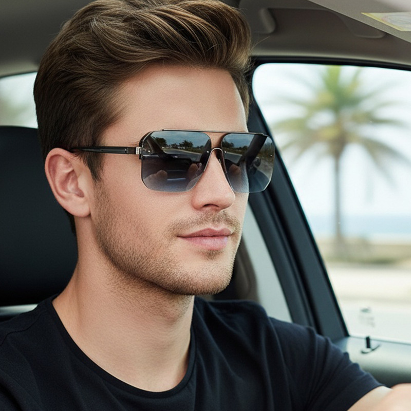 Luxury Lifestyle Men - New Gradient Half-frame Sunglasses Men Fashion